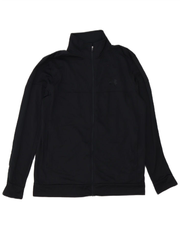 Under Armour Herren-Trainingsanzug-Top-Jacke aus mittelschwarzem Polyester