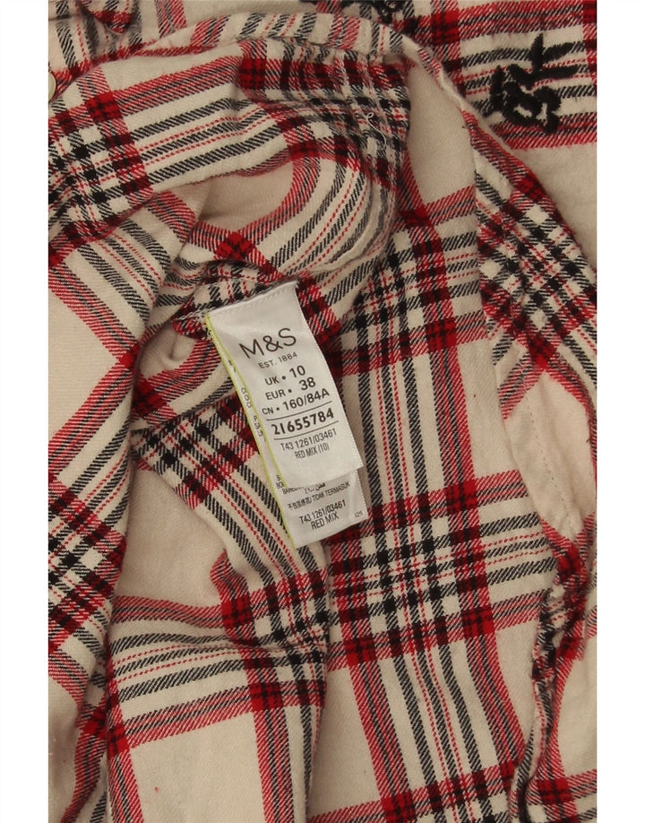 Marks & Spencer Damen-Flanellhemd in Übergröße, Gr. 10, klein, beige kariert