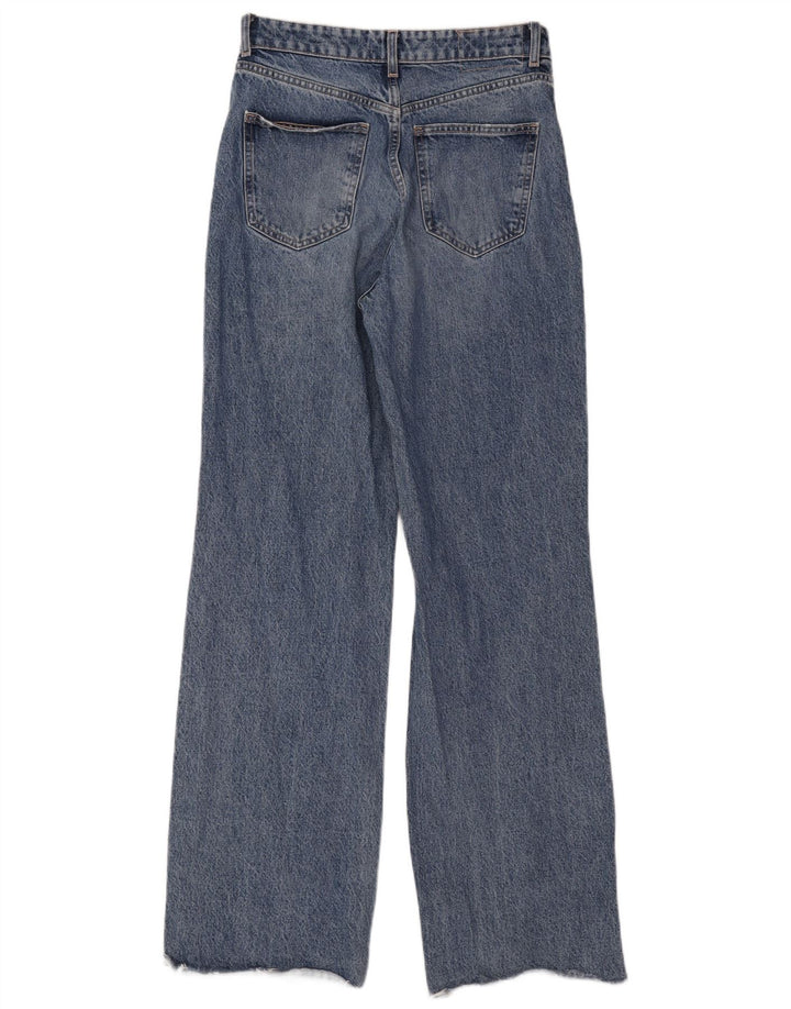 Zara Damen Distressed Jeans mit weitem Bein EU 40 Medium W30 L33 Blaue Baumwolle