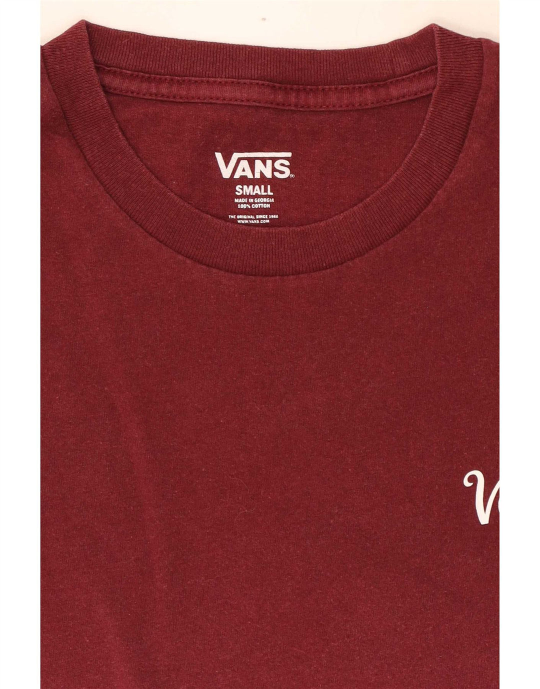 Vans Herren T-Shirt Top Small Burgund Baumwolle