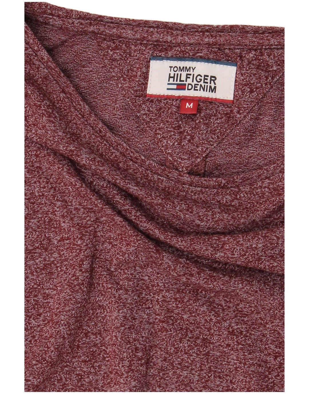 TOMMY HILFIGER Herren Top Langarm Mittel Burgunderrot meliert