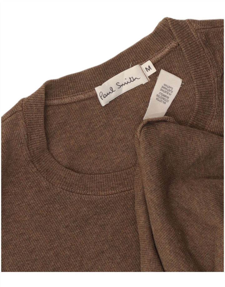 PAUL SMITH Damen T-Shirt Top UK 14 Mittelbraune Baumwolle