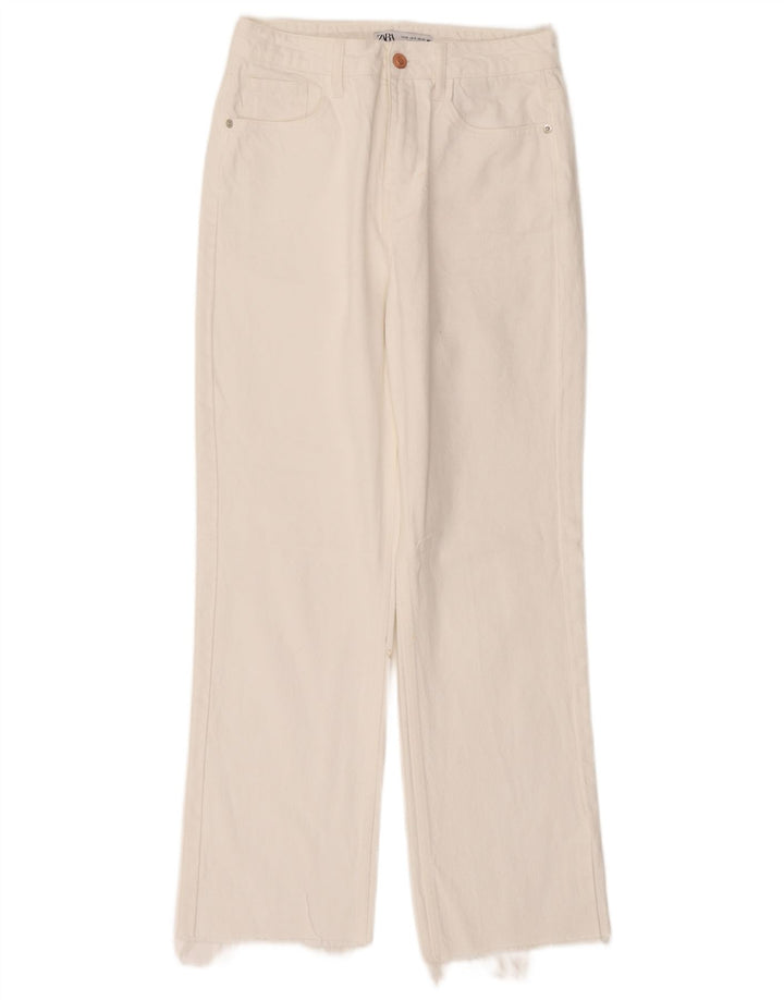 Zara Damen Straight Jeans EU 38 Small W28 L28 Weiße Baumwolle