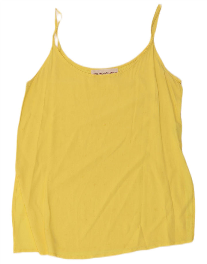 Vintage Damen Cami Top IT 44 Mittelgelbes Acetat