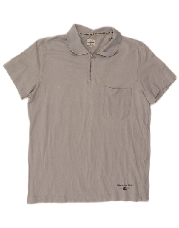 Calvin Klein Jeans Herren Poloshirt Large Grau