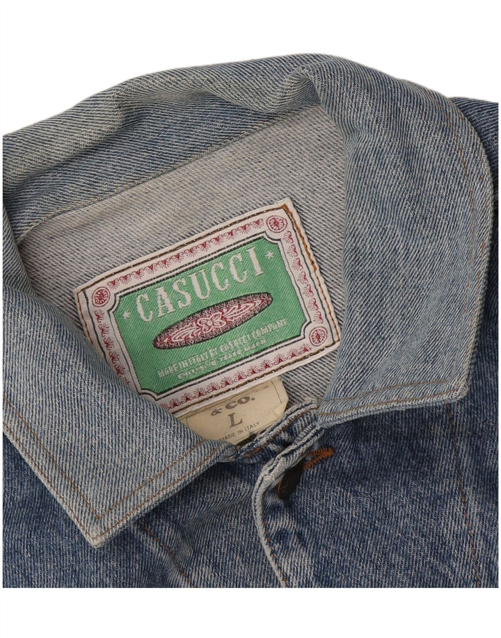 Casucci Herren Jeansjacke UK 40 Große blaue Baumwolle