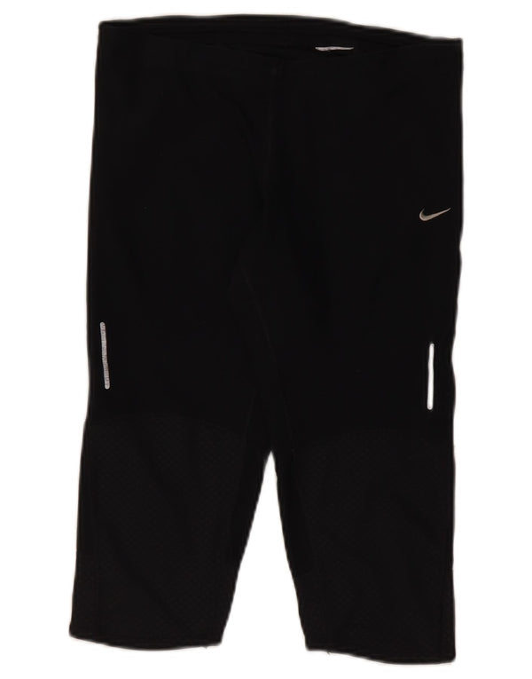 Nike Damen Dri Fit Capri Leggings UK 14 Medium Schwarz Sport