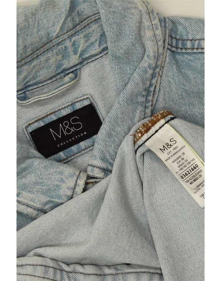 Marks & Spencer Damen Jeansjacke UK 28 6XL Blaue Baumwolle