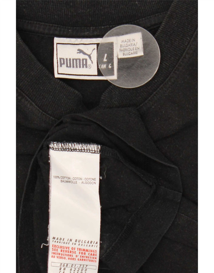 Puma Herren T-Shirt mit Grafik, groß, aus schwarzer Baumwolle