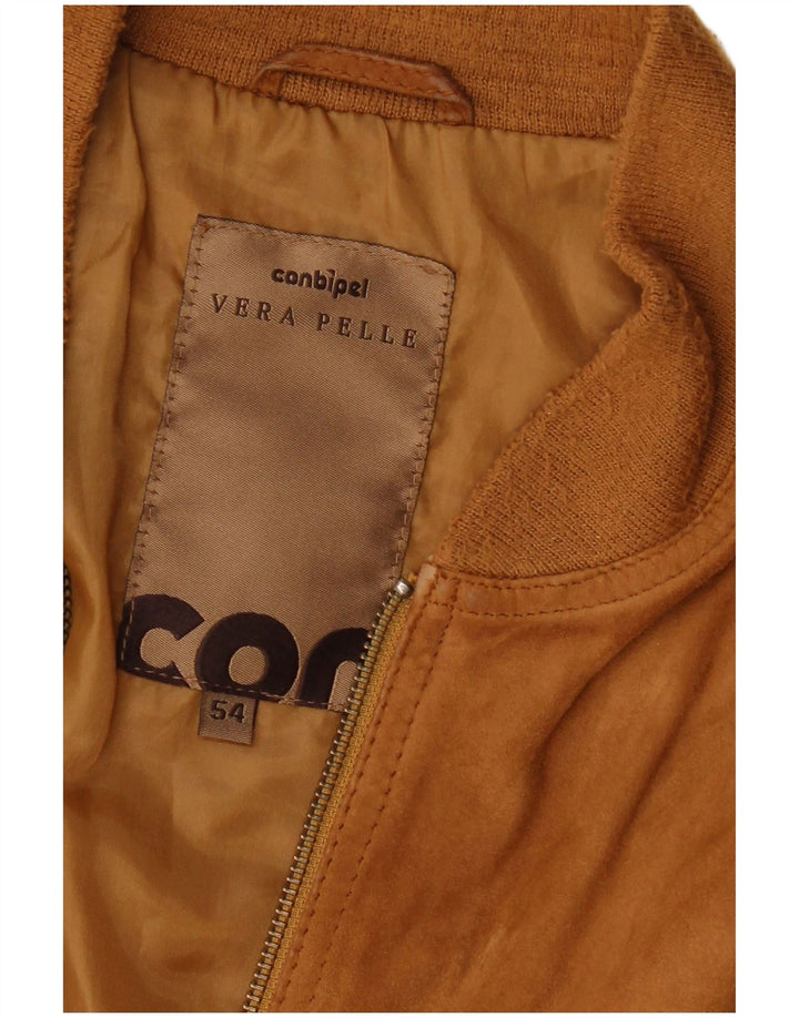 Conbipel Herren Wildleder Bomberjacke IT 54 XL Braunes Leder