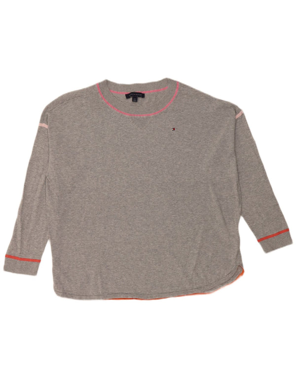 Tommy Hilfiger Damen-Pullover, übergroß, Rundhalsausschnitt, Gr. 16, Grau