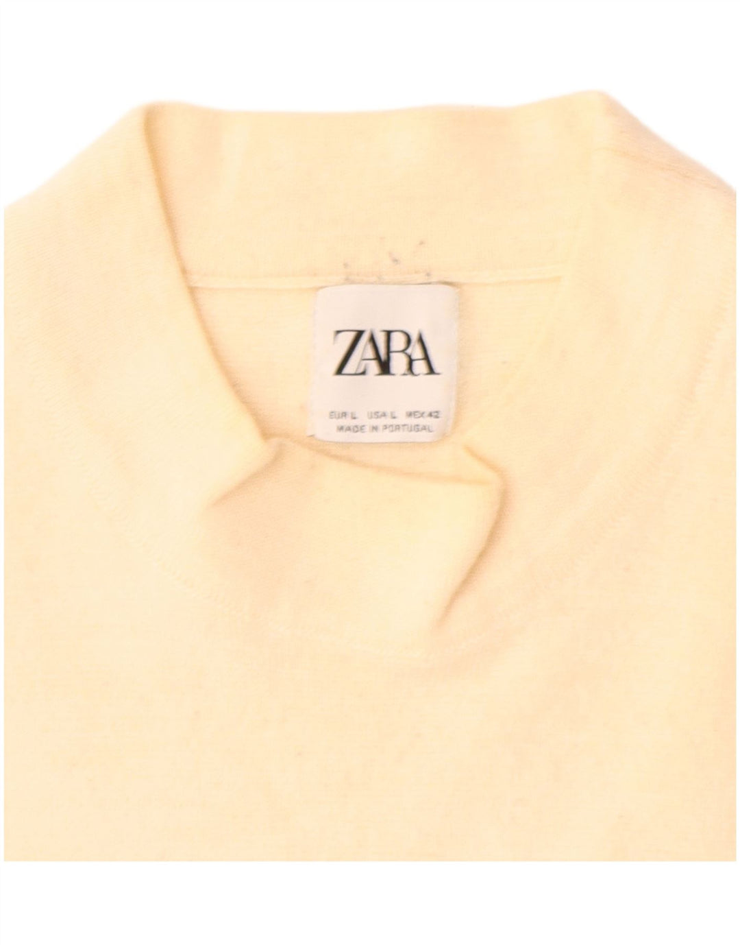 Zara Herren-Pullover mit Rundhalsausschnitt, groß, beige, Acryl