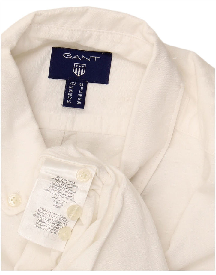 GANT Damen-Hemd UK 12 aus mittelweißer Baumwolle