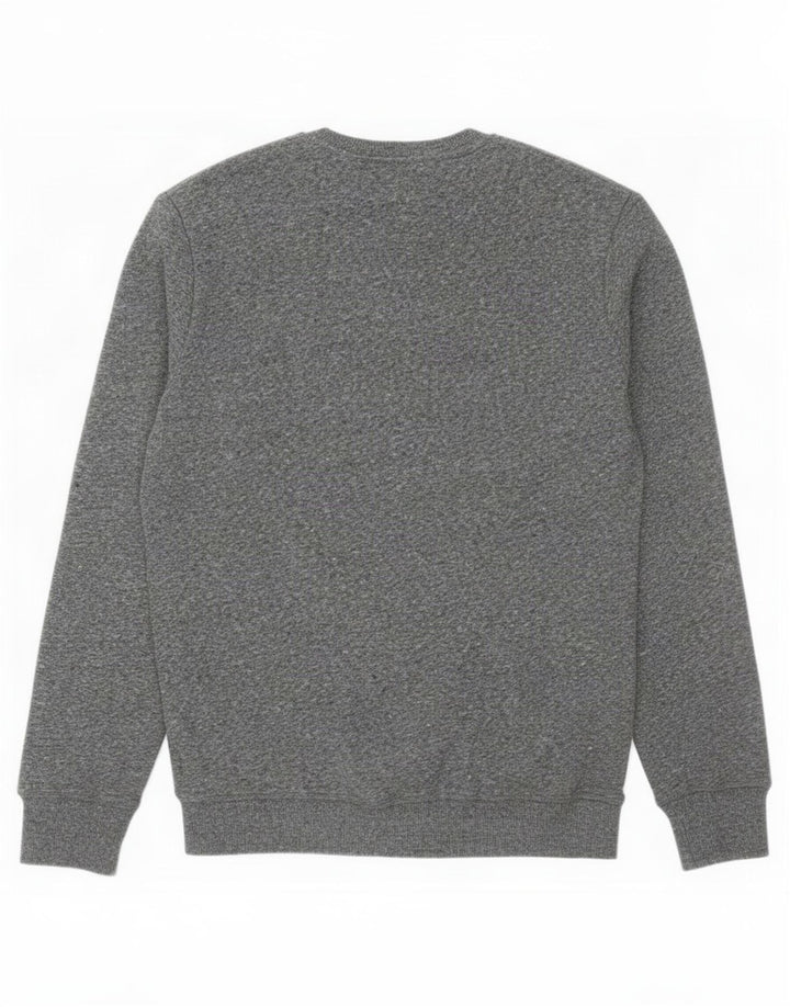 Superdry Herren-Sweatshirt-Pullover, große grau gefleckte Baumwolle