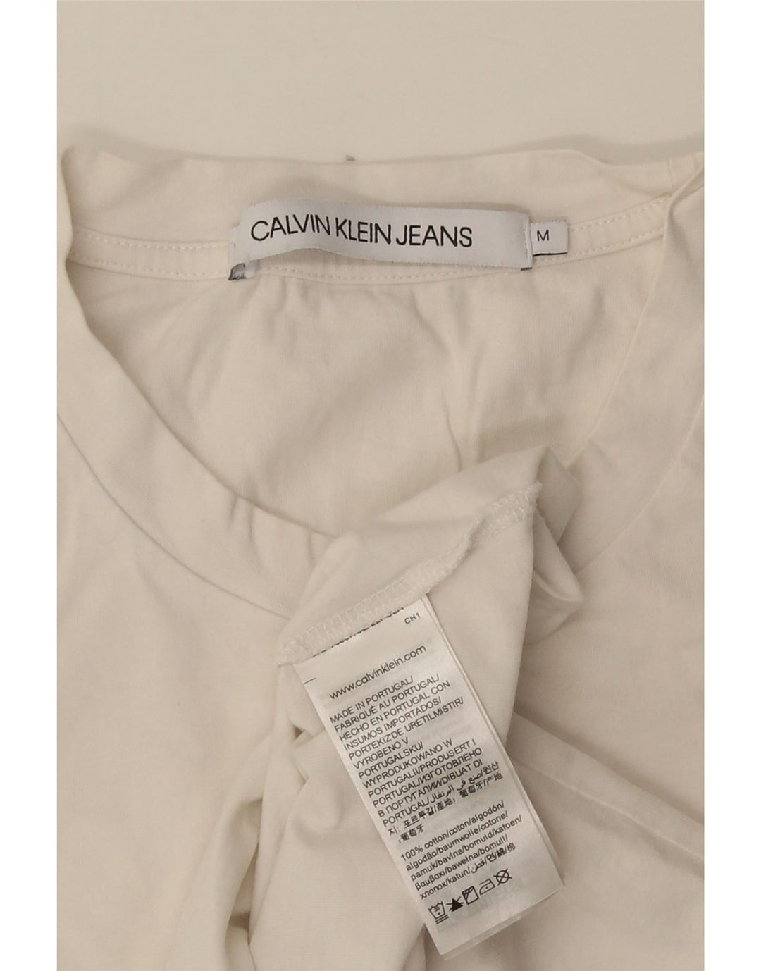 Calvin Klein Jeans Herren-T-Shirt mit Grafik, mittelweiße Baumwolle
