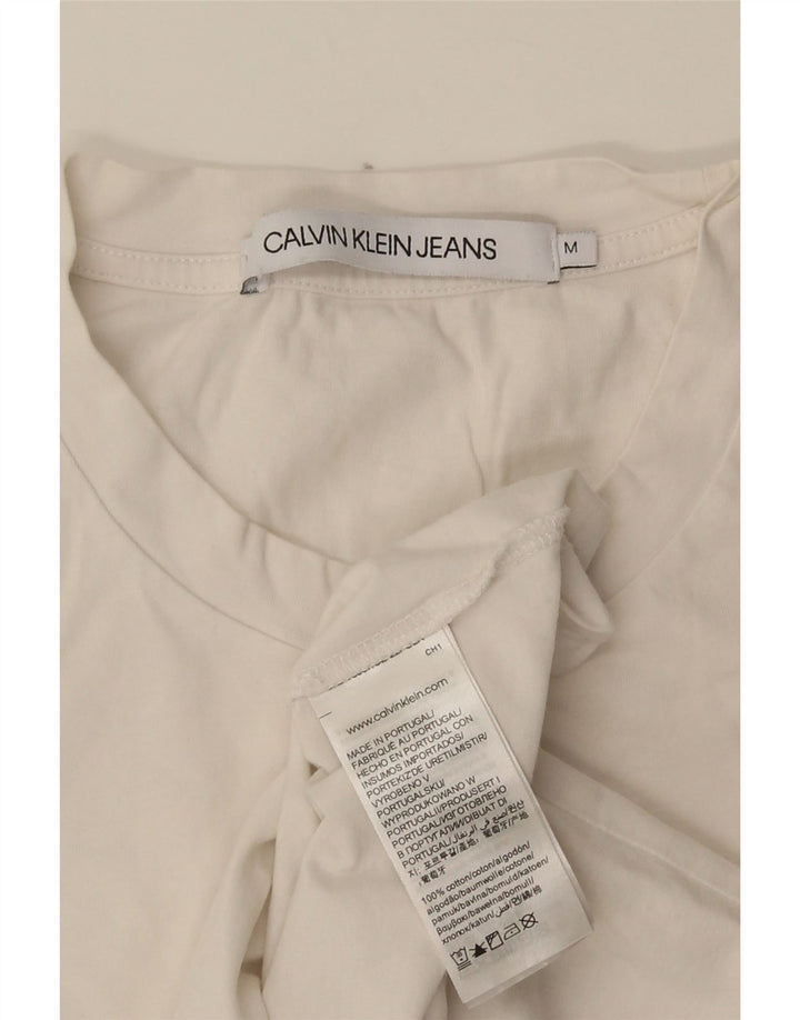 Calvin Klein Jeans Herren-T-Shirt mit Grafik, mittelweiße Baumwolle