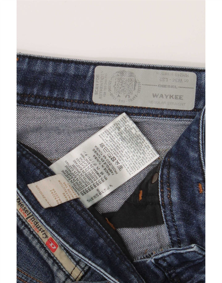 Diesel Herren Waykee Regular Straight Jeans W34 L28 Blaue Baumwolle