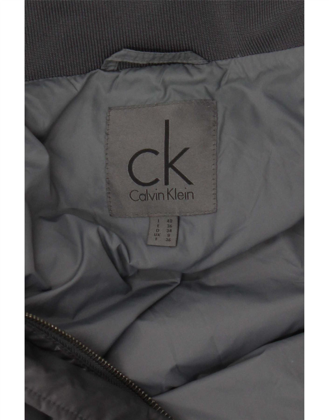 Calvin Klein Damen Wattierter Mantel UK 8 Small Grau