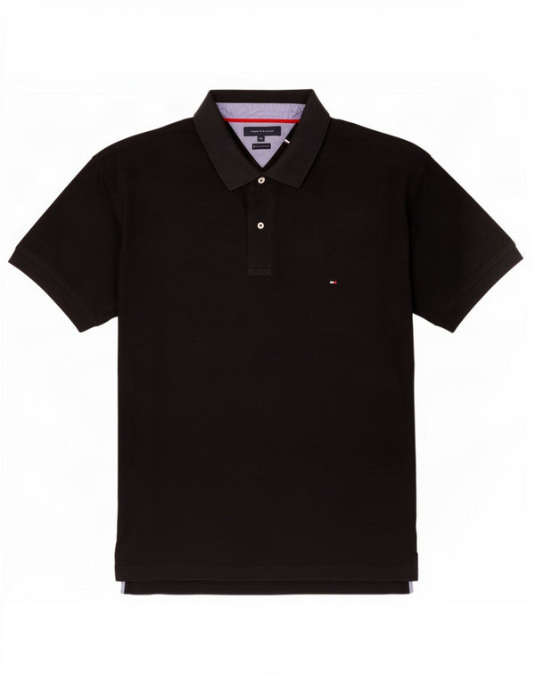 Tommy Hilfiger Herren Poloshirt 4XL Schwarz Baumwolle