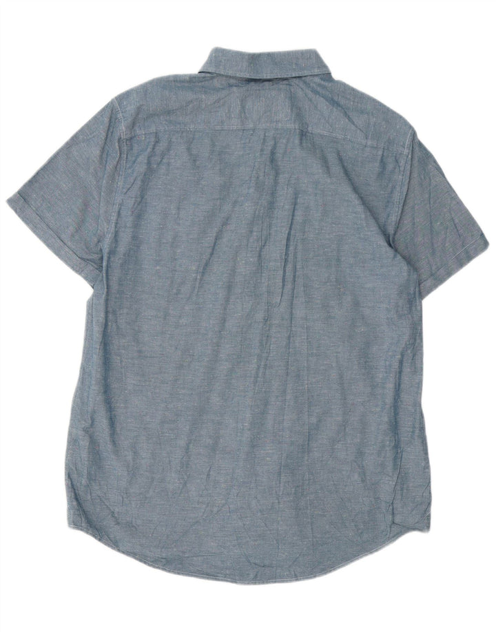 Jack Wills Herren-Kurzarmhemd, groß, aus blauer Baumwolle