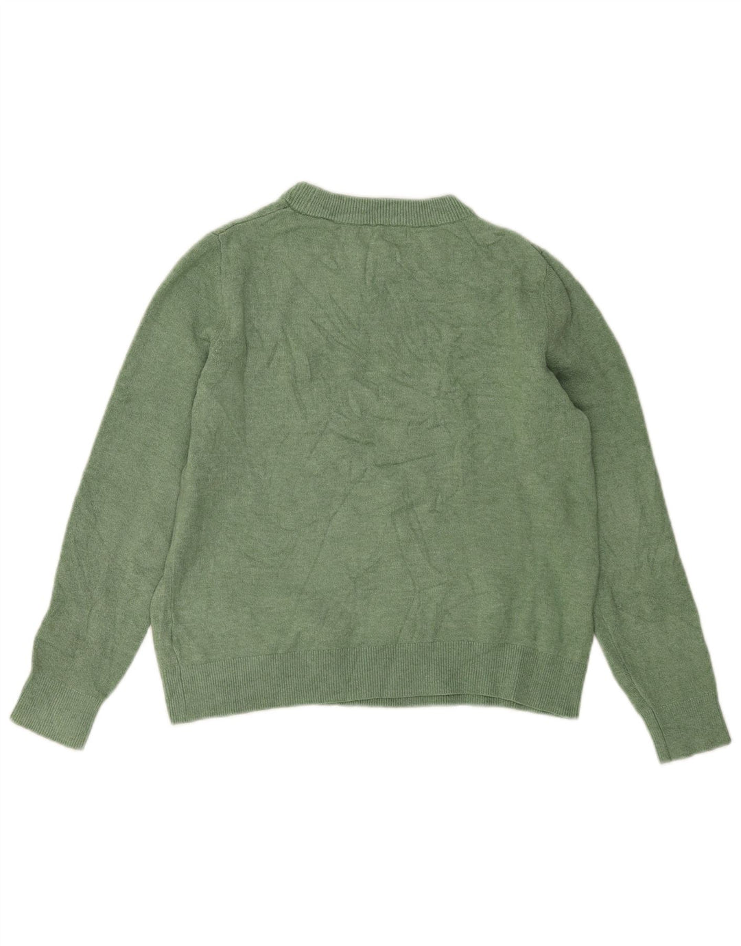 Marks & Spencer Damen-Pullover mit Rundhalsausschnitt, Gr. 10, Größe S, Grün, Polyester