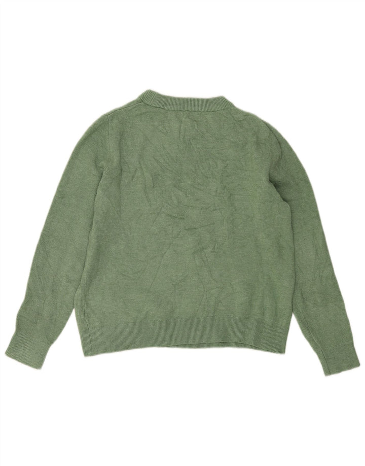 Marks & Spencer Damen-Pullover mit Rundhalsausschnitt, Gr. 10, Größe S, Grün, Polyester
