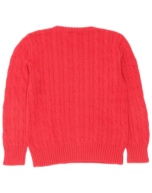 Polo Ralph Lauren Jungen-Pullover mit Rundhalsausschnitt, 7–8 Jahre, Größe S, rote Baumwolle