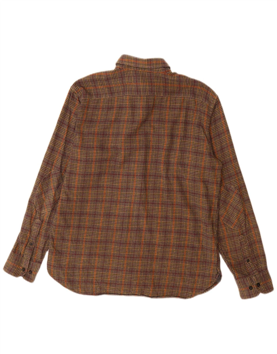 Marks & Spencer Herren Blue Harbour Flanellhemd Großes braunes Hahnentrittmuster