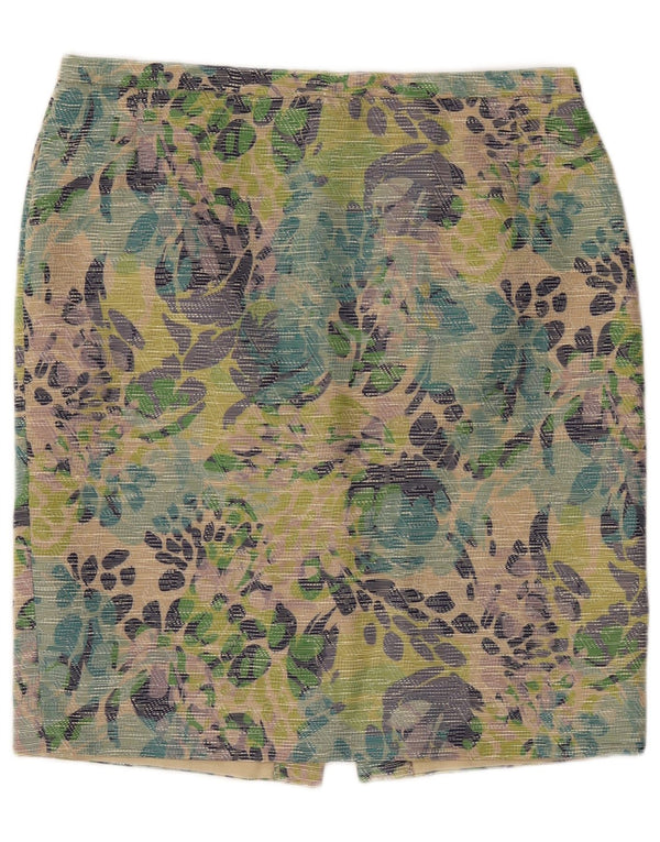 Gattinoni Damen Bleistiftrock UK 18 XL W36 Mehrfarbiges Blumenmuster aus Polyester