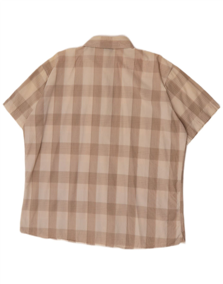 Lee Herren Kurzarmhemd 2XL Beige kariert Baumwolle