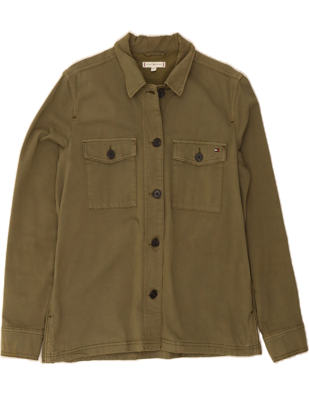 TOMMY HILFIGER Womens Bomber Jacket EU 36 Small Khaki Cotton Vintage Tommy Hilfiger and Second-Hand Tommy Hilfiger from Messina Hembry 