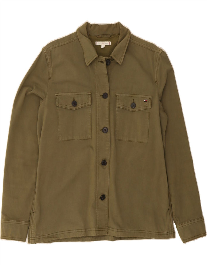 TOMMY HILFIGER Womens Bomber Jacket EU 36 Small Khaki Cotton Vintage Tommy Hilfiger and Second-Hand Tommy Hilfiger from Messina Hembry 