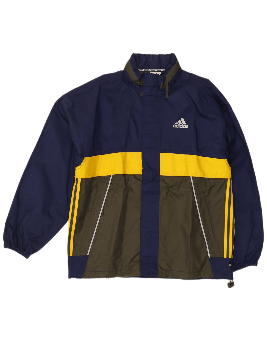 Adidas Herren-Regenjacke mit Kapuze, UK 40/42, mittleres Marineblau, Farbblock