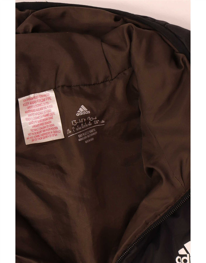 Adidas Jungen wattierte Jacke mit Kapuze, 13–14 Jahre, Khaki, Colourblock-Polyester