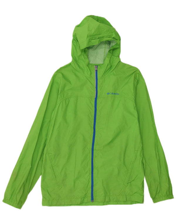 Columbia Jungen-Regenjacke mit Kapuze, 15–16 Jahre, XL, grünes Nylon