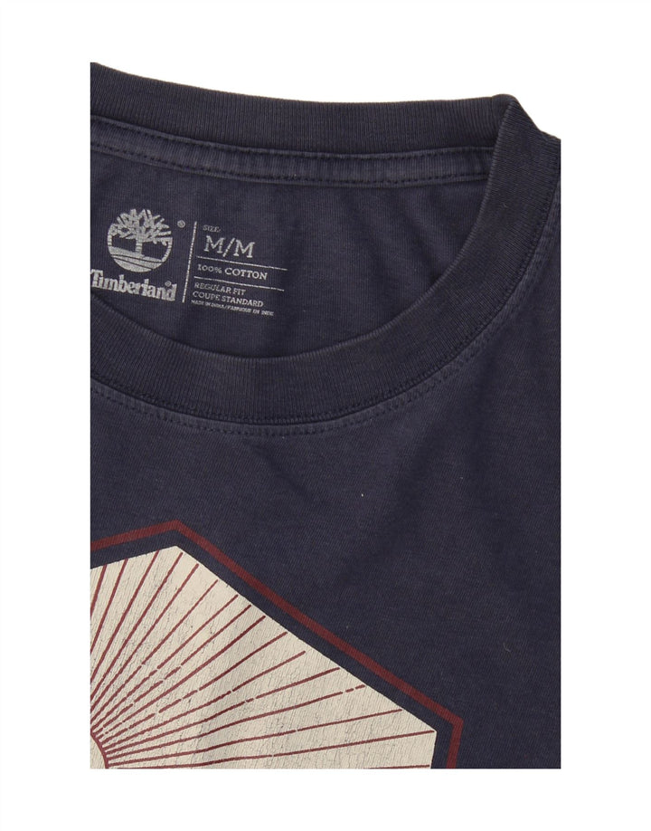 TIMBERLAND Mens Regular Fit Graphic Top Long Sleeve Medium Navy Blue Vintage Timberland and Second-Hand Timberland from Messina Hembry 