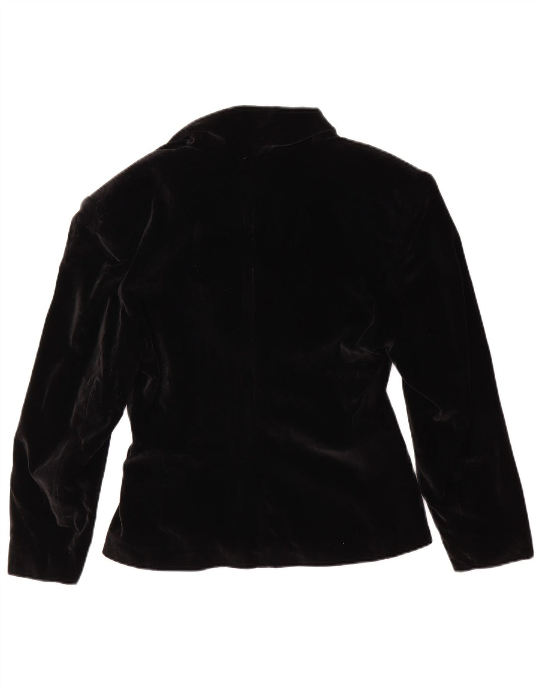 Vintage Damen Zweireiher Samt Blazer Jacke UK 10 Small Schwarz