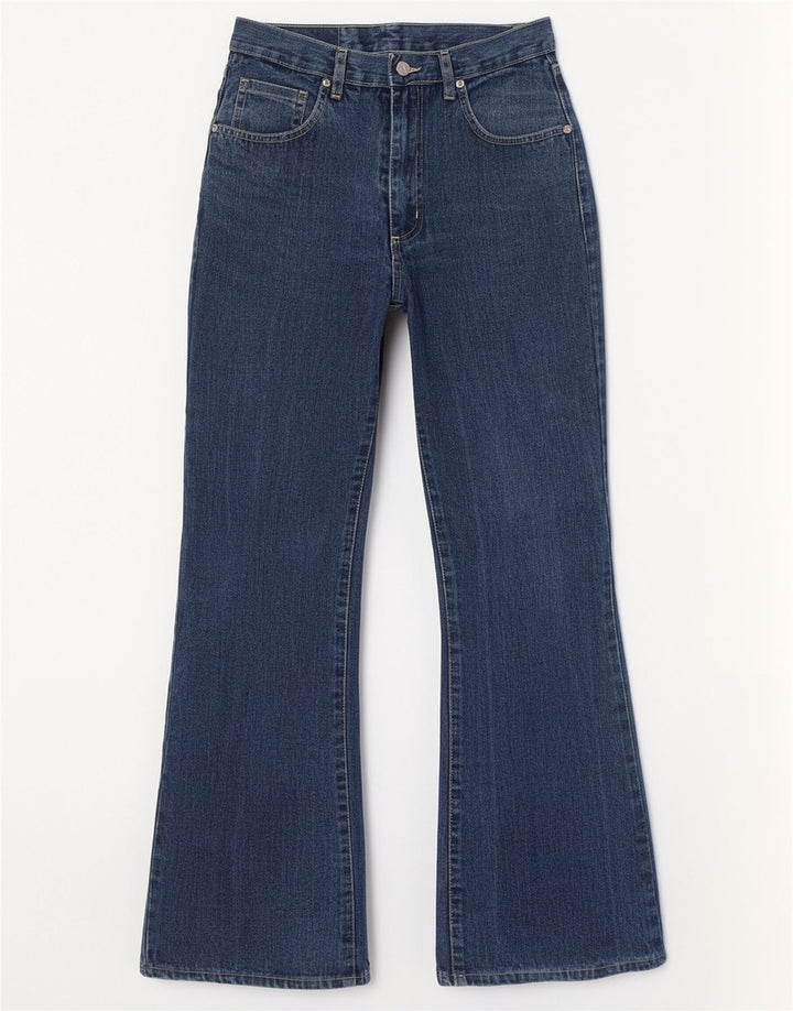 Wild Jeans Damen High Rise Flared IT 42 Medium W26 L30 Blaue Baumwolle