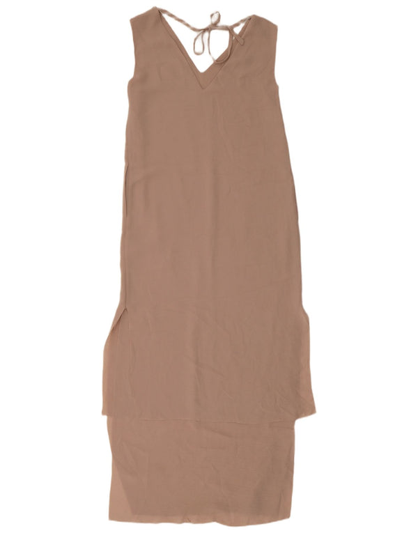 Cos Damen Ärmelloses Maxikleid EU 34 XS Beige Polyester