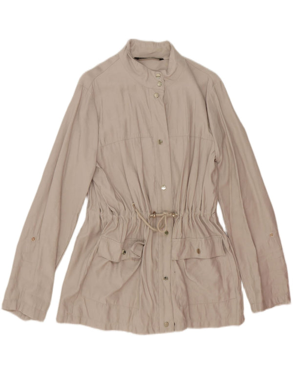 Zara Damen Utility-Jacke UK 18 XL Beige Viskose