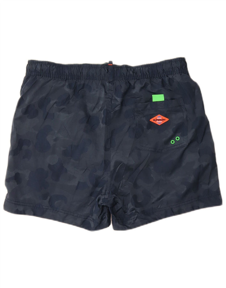 Superdry Herren-Badeshorts mit Grafik, XL, marineblaues Camouflage-Polyester