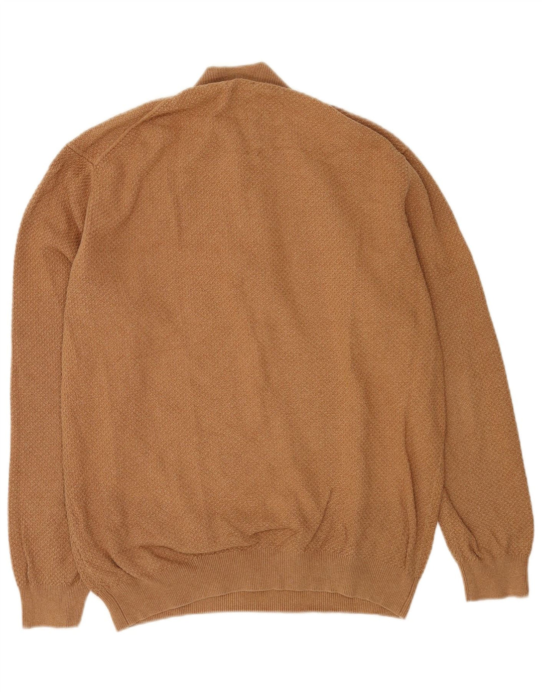 Massimo Dutti Herren-Pullover mit Reißverschluss, 2XL, braune Baumwolle