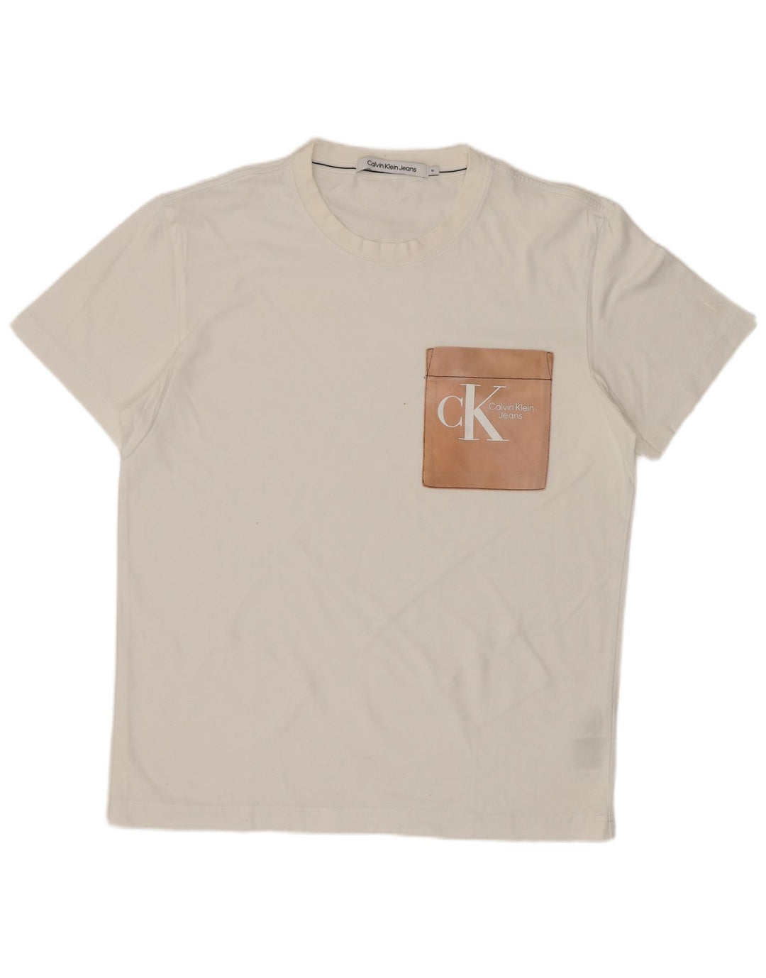 CALVIN KLEIN JEANS Herren-T-Shirt mit Grafik, mittelweiße Baumwolle
