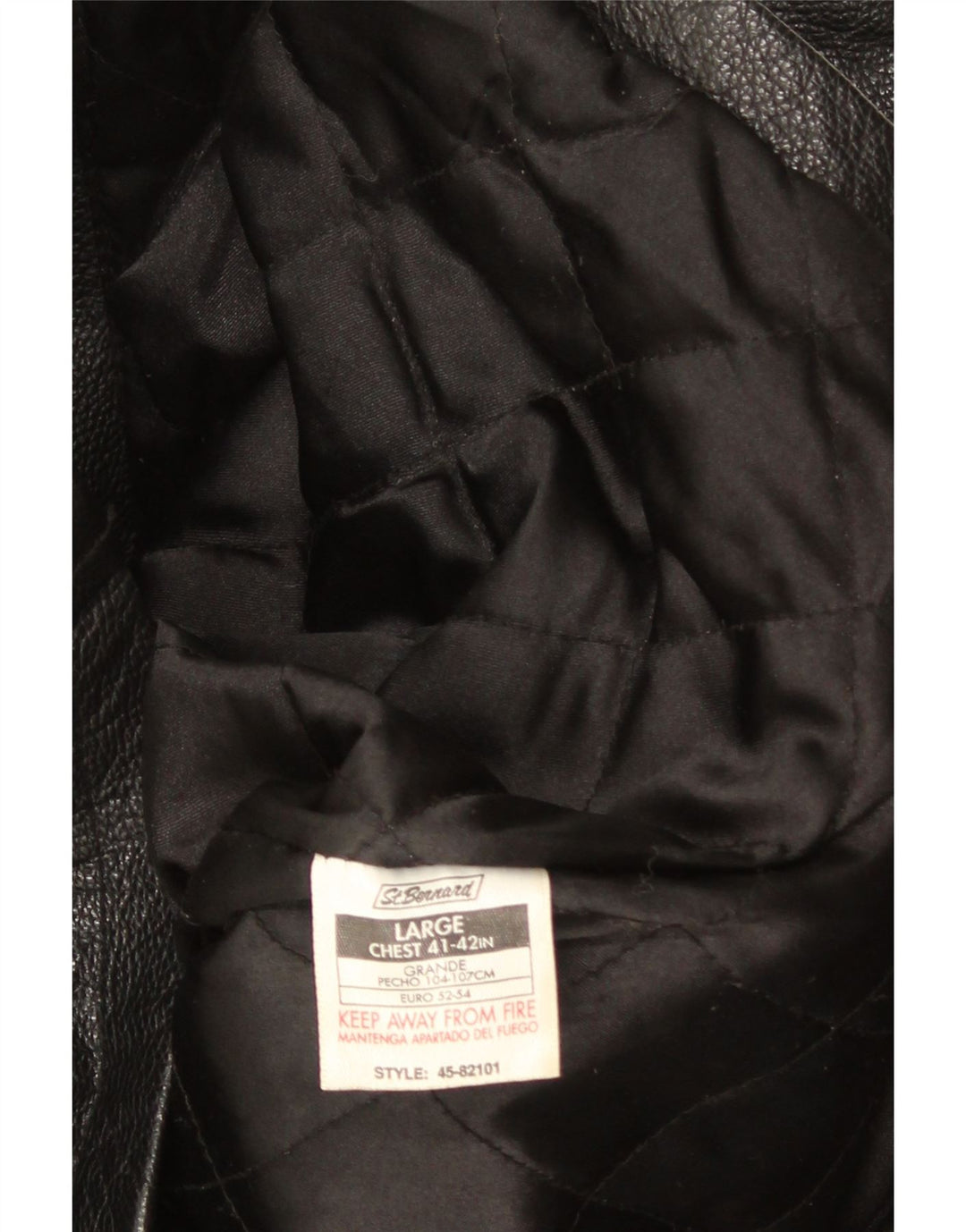 St. Bernard Herren Lederjacke UK 41 Large Schwarz