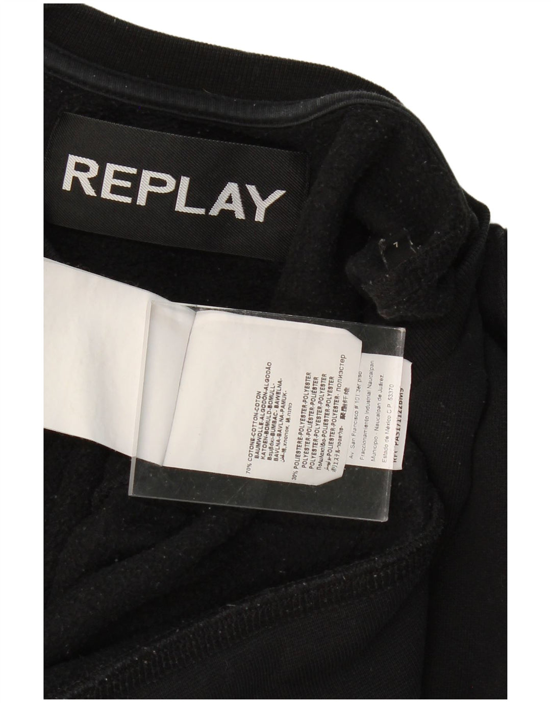 REPLAY Mens Graphic Sweatshirt Jumper Large Black Cotton