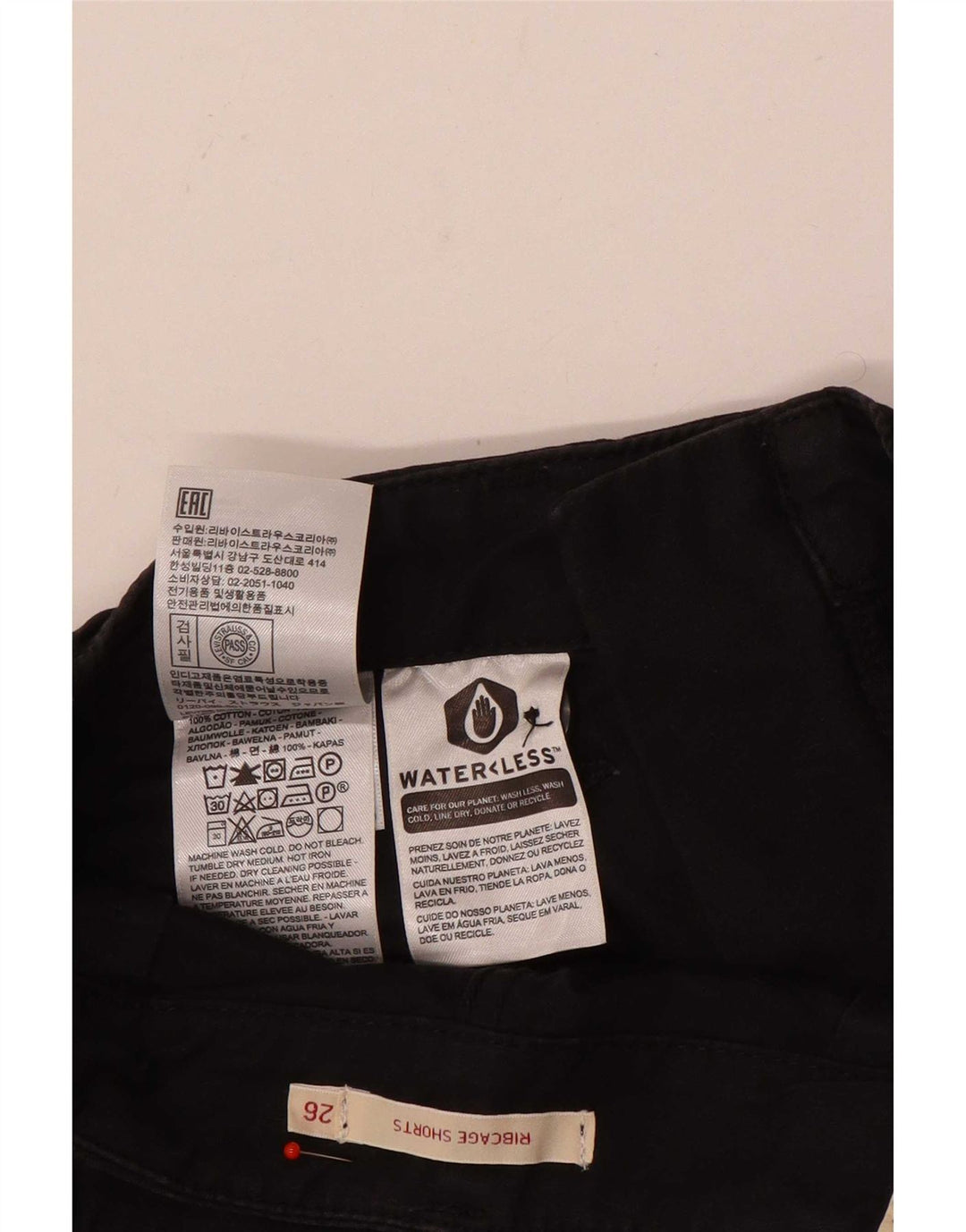 Levi's Damen Ribcage Chino Shorts W26 Small Schwarz Baumwolle