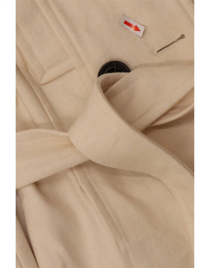 Zara Damen Pea Coat UK 12 Mittelweiße Wolle