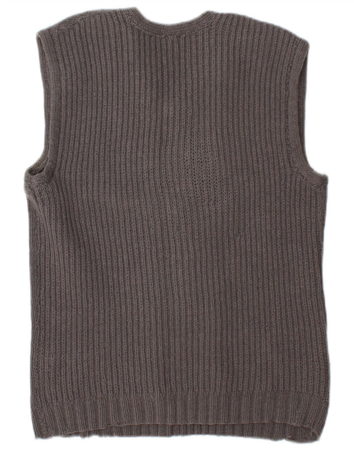 Vintage Damen Weste Tank Top UK 14 Mittelgrau