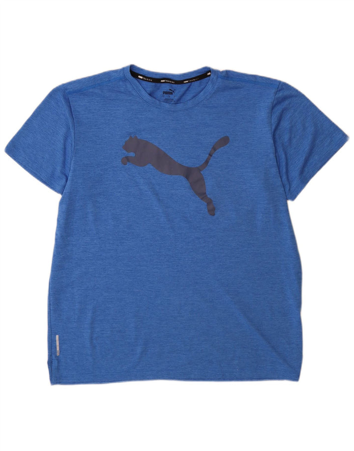 Puma Herren T-Shirt mit Grafik, Größe L, Blau