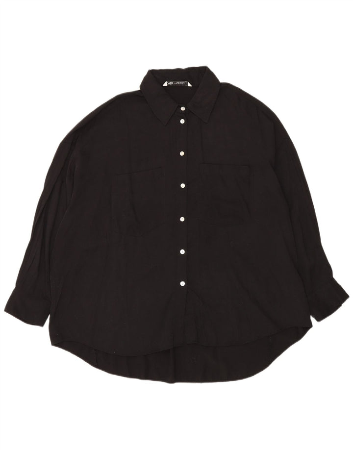 ZARA Damen Übergroßes Hemd UK 18 XL Schwarz